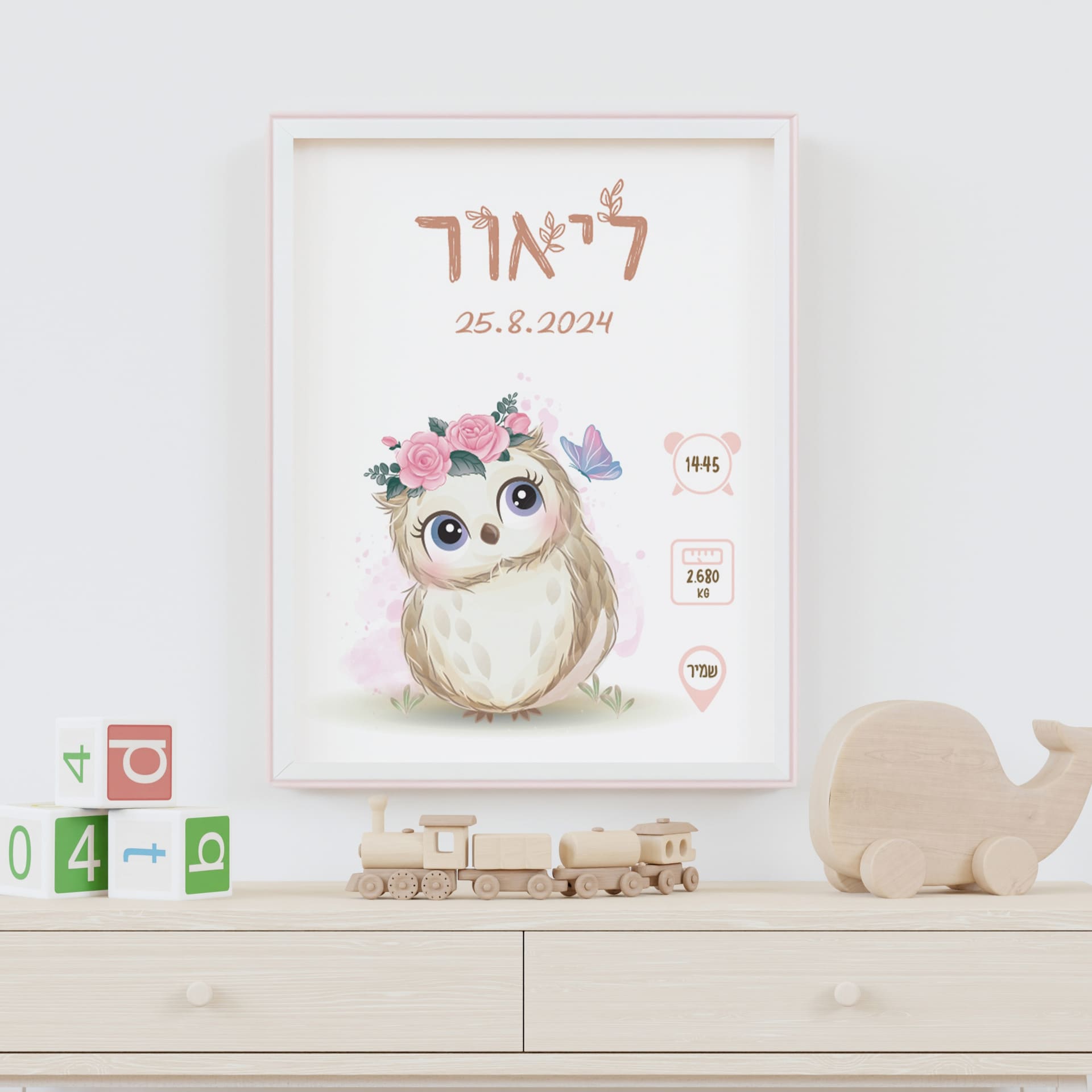 תעודת לידה מעוצבת ינשופית תעודת לידה מעוצבת ינשופית – ליבי-שופ