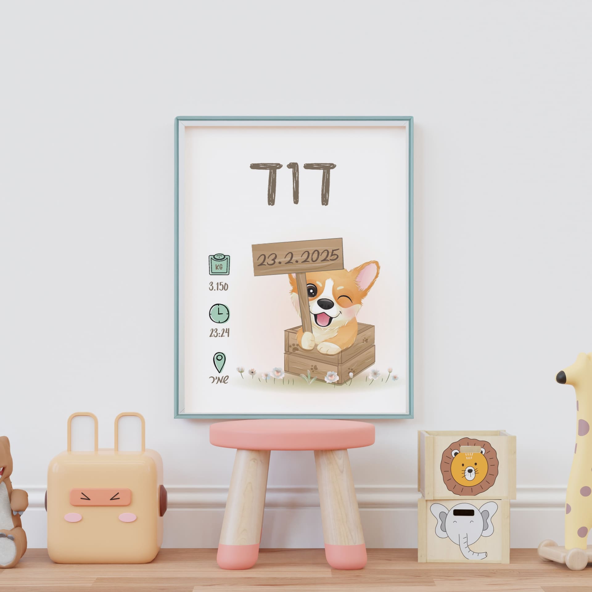 תעודת לידה מעוצבת כלב קורגי תעודת לידה מעוצבת כלב קורגי – ליבי-שופ